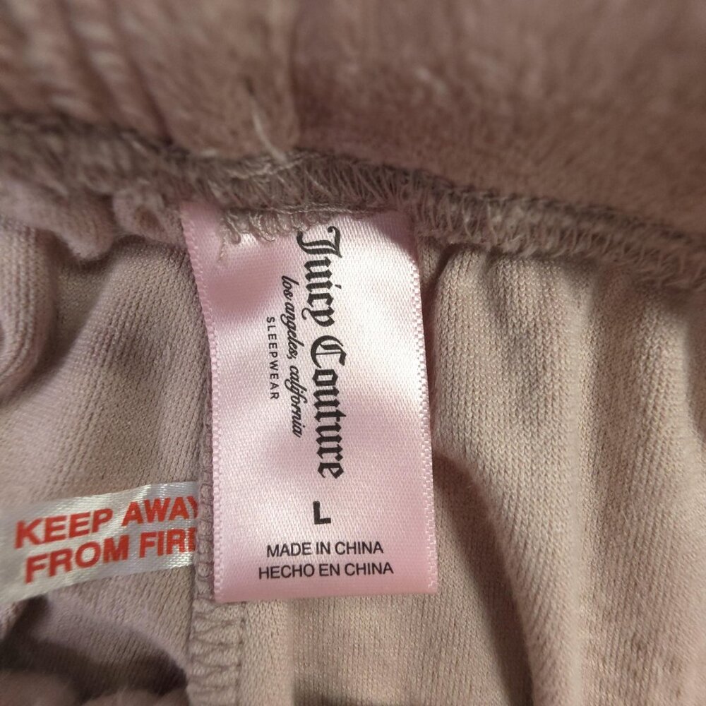 Juicy Couture Sleepwear Pants Womens Large Pink Velour Juicy Rhinestone Lounge - Picture 4 of 12